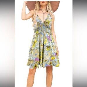 Barok Paris Anthropologie bohemian glam colorful mini dress